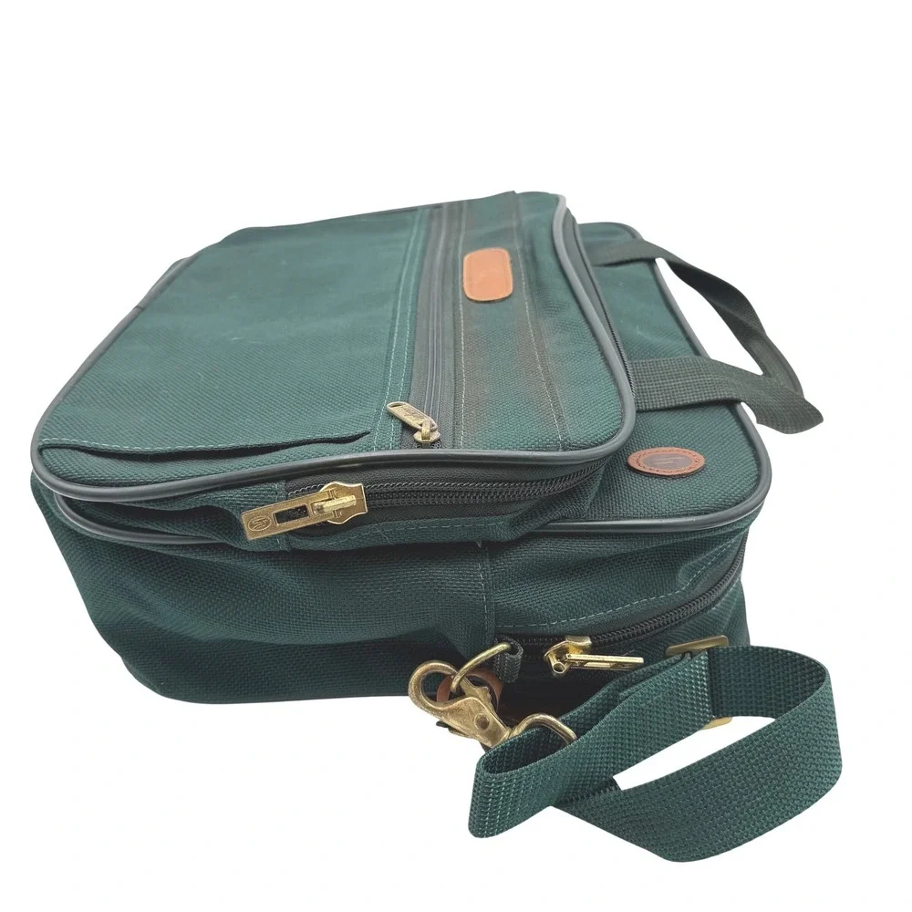 Hartmann VTG Forest Green Canvas Messenger‎ Bag Crossbody Travel Briefcase